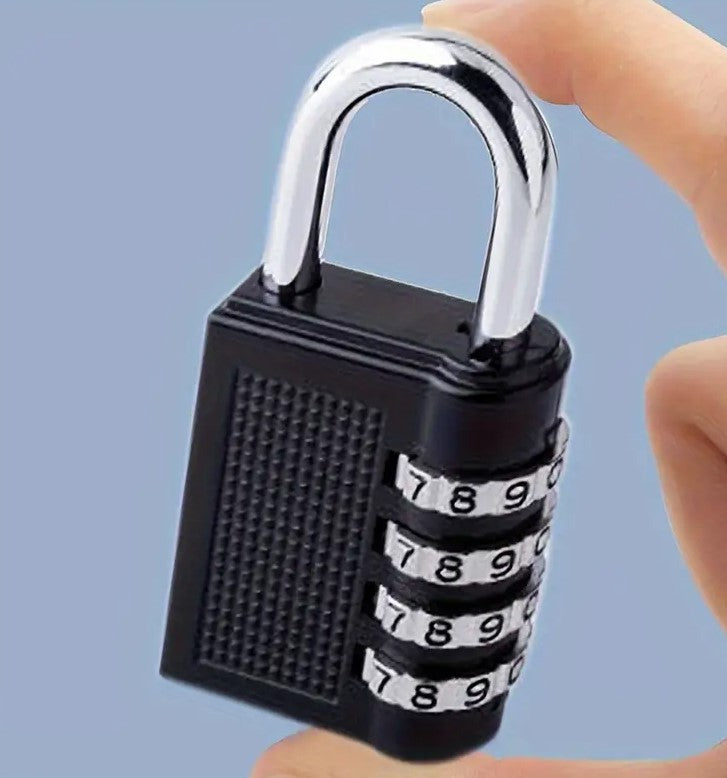 Lacat din metal cu cifru, Zola, negru, cu 3 inele, 5x2.5 cm Lacat din metal cu cifru, Zola, negru, cu 3 inele, 5x2.5 cm